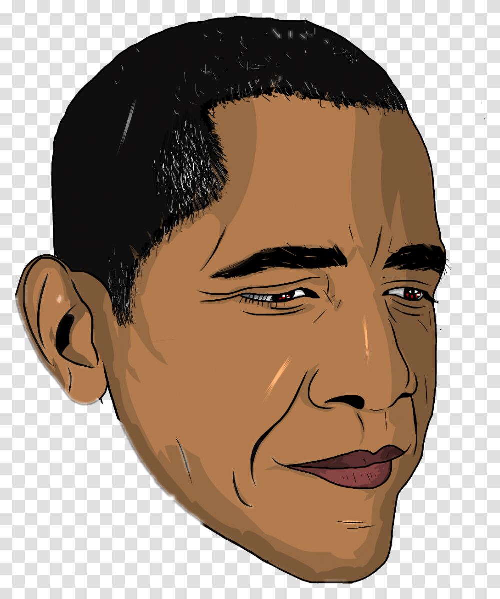 Obama Vectorfreetoedit Illustration, Face, Head, Frown, Portrait Transparent Png
