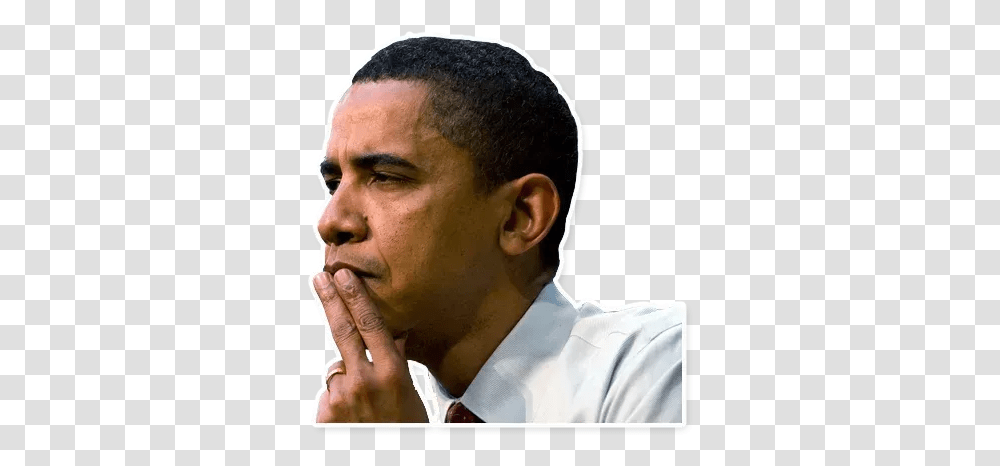 Obama Whatsapp Stickers Stickers Cloud Gentleman, Face, Person, Human, Beard Transparent Png
