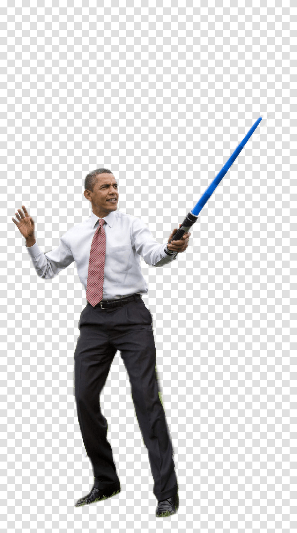 Obama With A Lightsaber, Person, Tie, Shirt Transparent Png