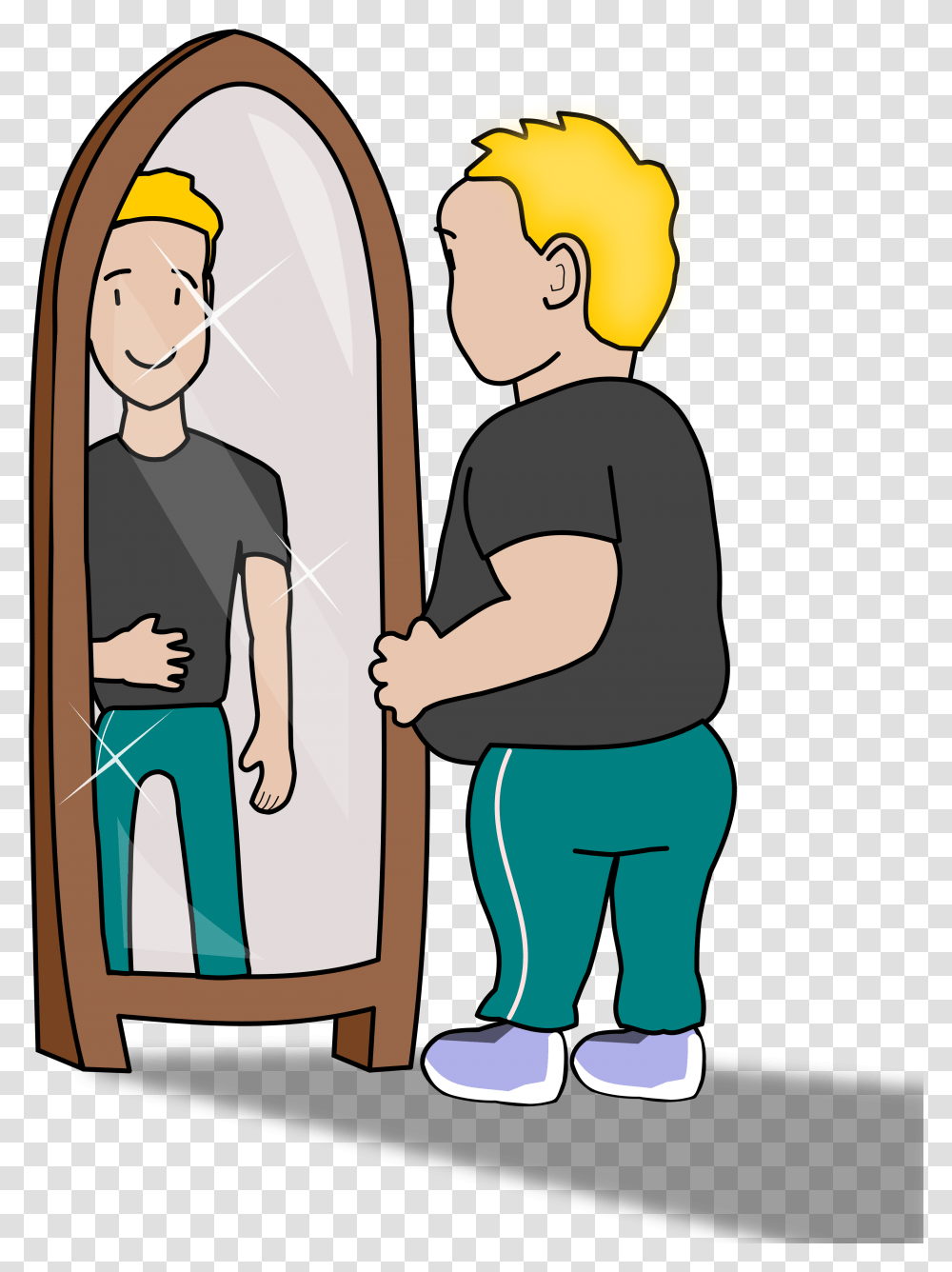 Obesity Losing Weight Cartoon, Person, Standing, Sleeve Transparent Png