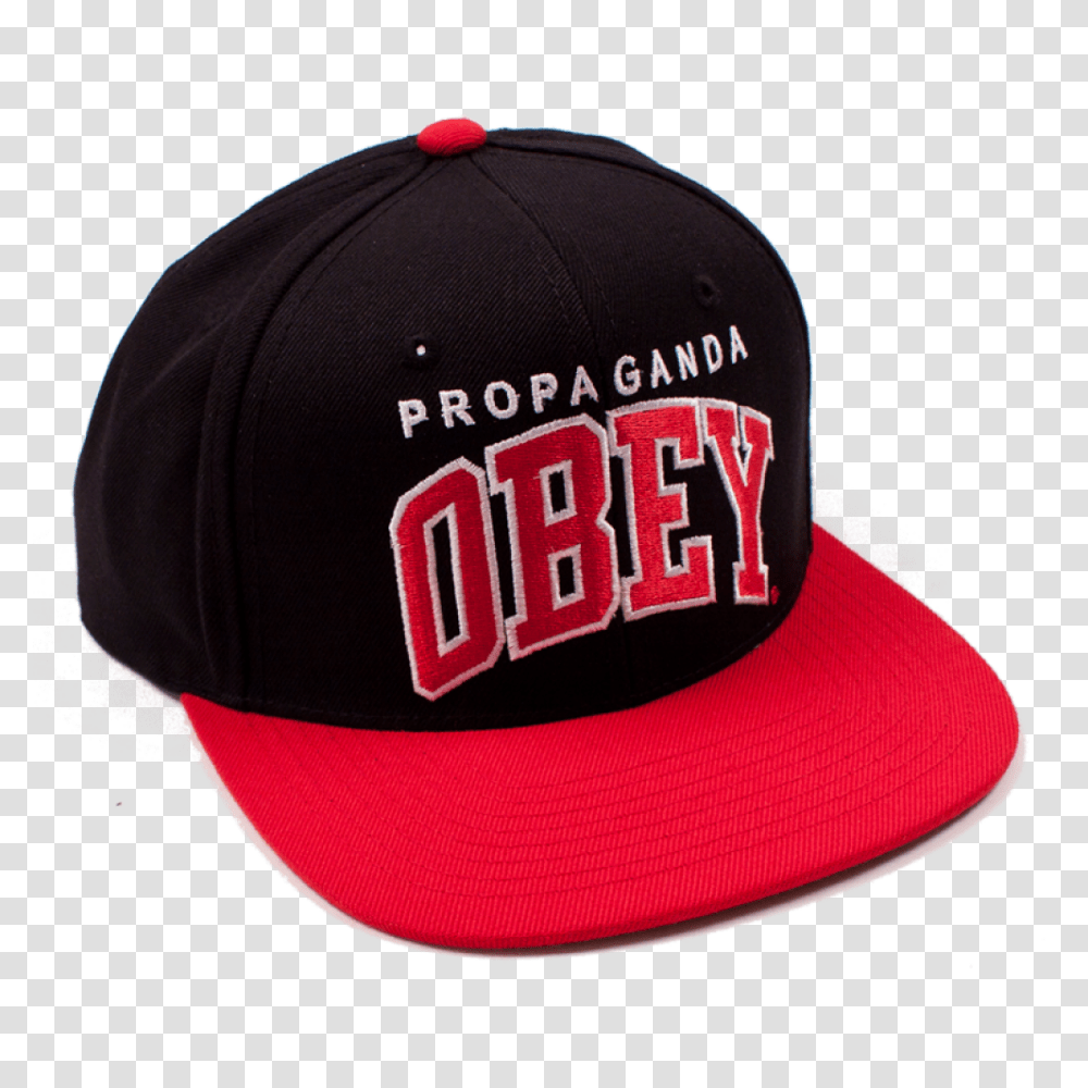 Obey Black Letter Cap Snapback Hat Cap, Clothing, Apparel, Baseball Cap Transparent Png