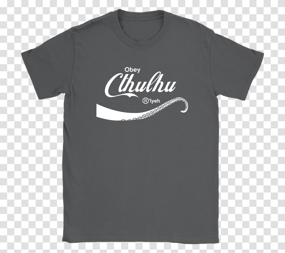 Obey Cthulhu R'lyeh Coca Cola Logo Style Shirts - Teeqq Store Logos, Clothing, Apparel, T-Shirt, Sleeve Transparent Png