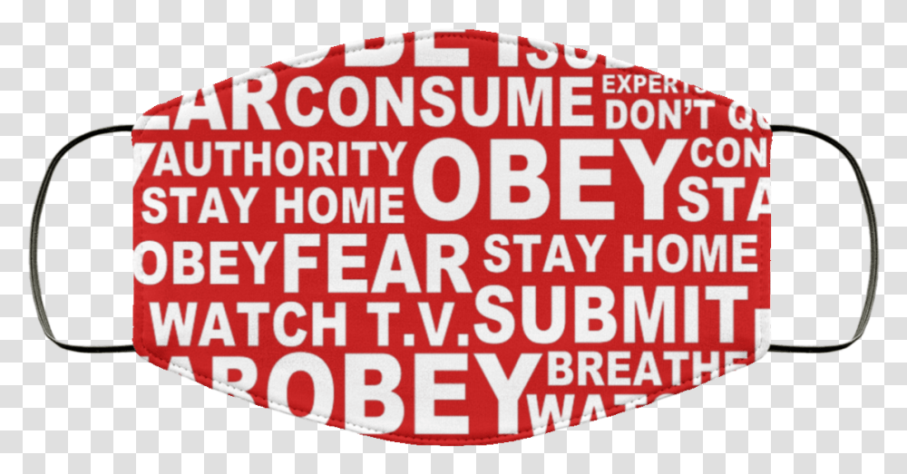 Obey Face Mask Red One Size In 2020 Videos De Youtube, Word, Label, Text, Alphabet Transparent Png