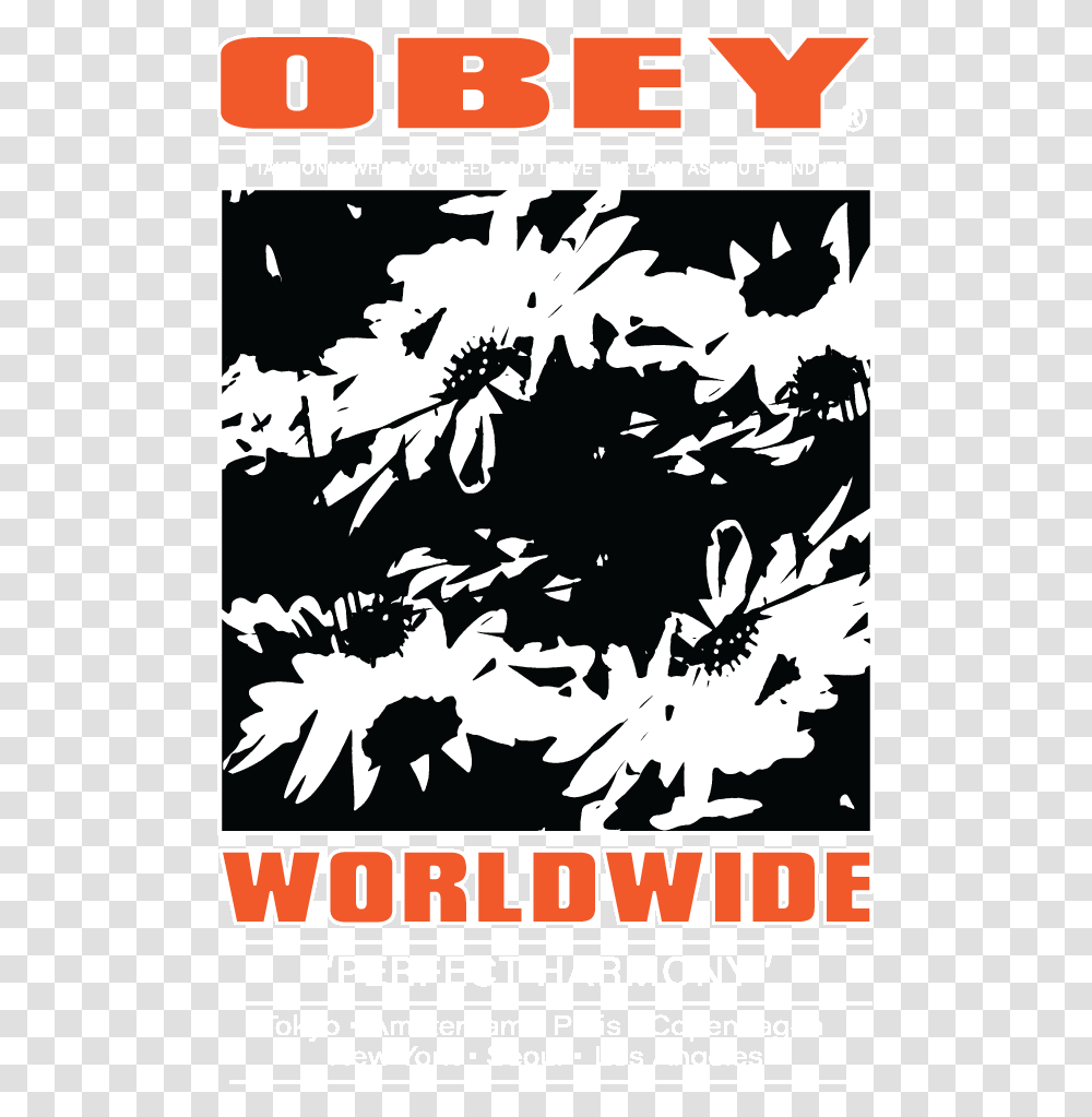 Obey Perfect Harmony Poster, Advertisement, Stencil Transparent Png
