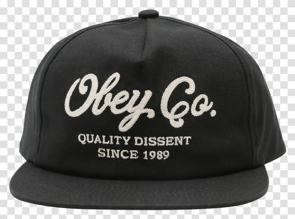 Obey Quality Dissent Snapback Black Yeah Baseball Cap, Clothing, Apparel, Hat Transparent Png