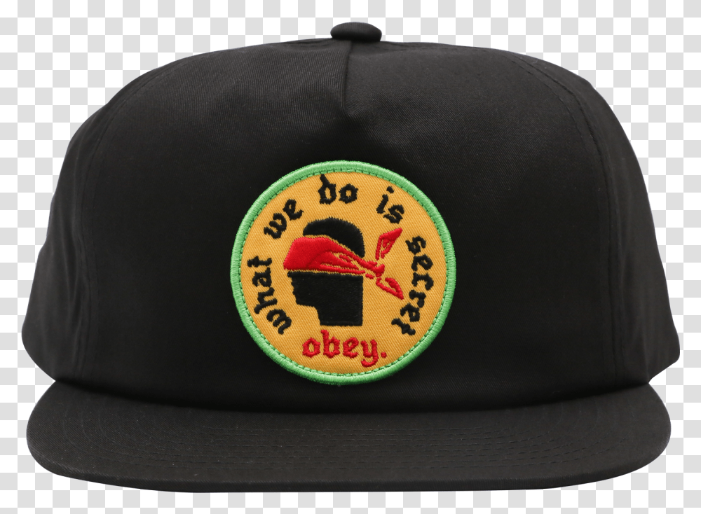 Obey Secret Snapback Black Baseball Cap, Clothing, Apparel, Hat, Logo Transparent Png