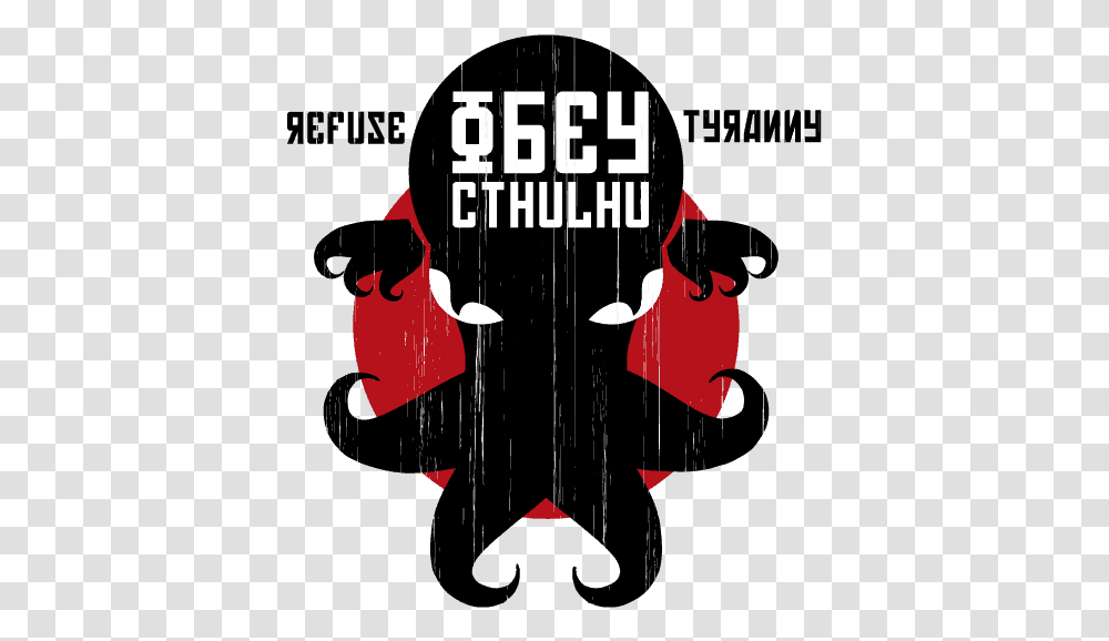 Obey Sticker Picture Cthulhu, Poster, Advertisement, Label, Text Transparent Png