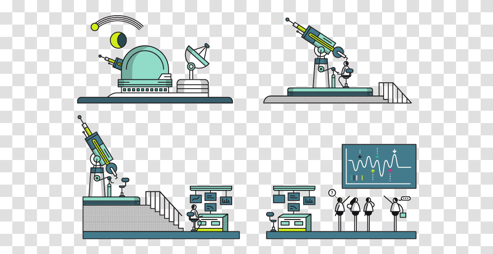 Observatory Telescope Vector Branding Retro Design Cartoon Transparent Png