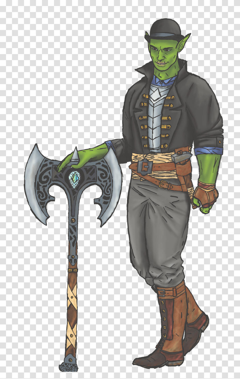 Oc Art Easton Winfield Bounty Hunting Half Orc Paladin Half Orc Bounty Hunter, Costume, Person, Clothing, Cross Transparent Png