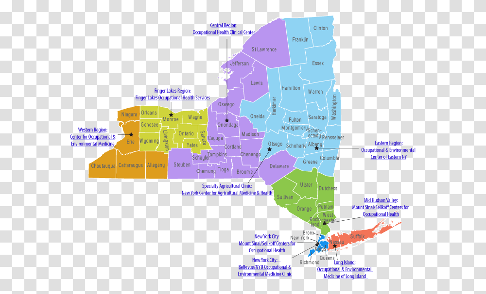Occupational Health Clinic Locations And Phone Numbers New York State Clipart, Map, Diagram, Plot, Atlas Transparent Png