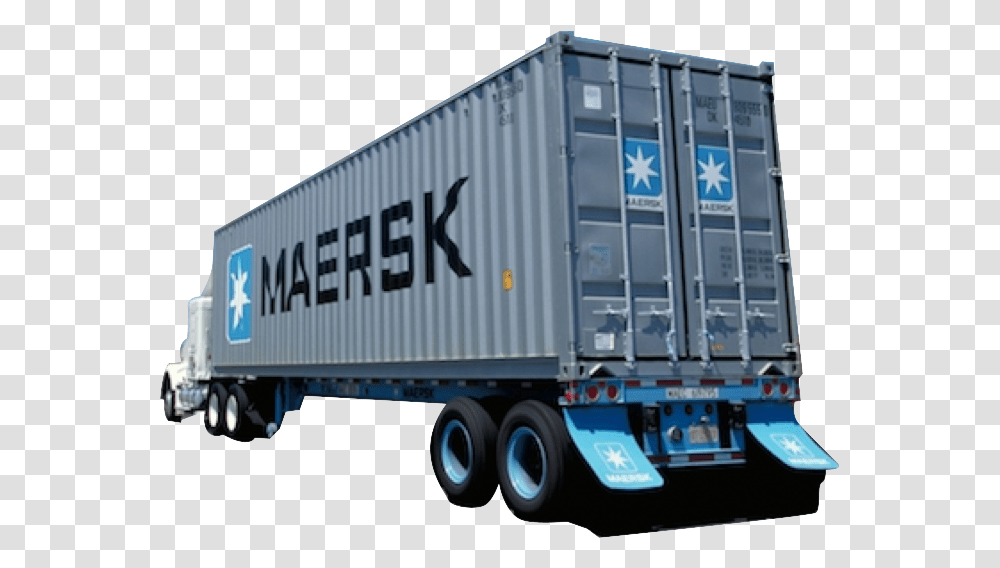 Ocean Container On Truck, Vehicle, Transportation, Shipping Container, Trailer Truck Transparent Png