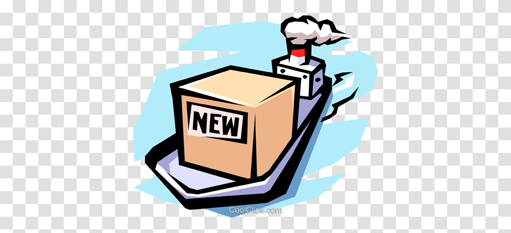 Ocean Liner Delivering New Products Royalty Free Vector Clip Art, Package Delivery, Carton, Box, Cardboard Transparent Png