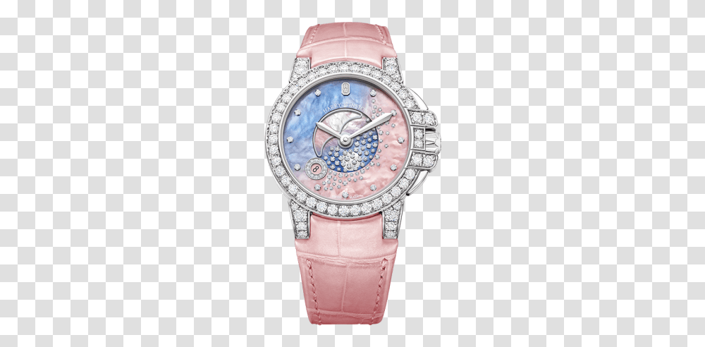 Ocean Moon Phase 36mm Harry Winston White Watch, Wristwatch, Analog Clock Transparent Png