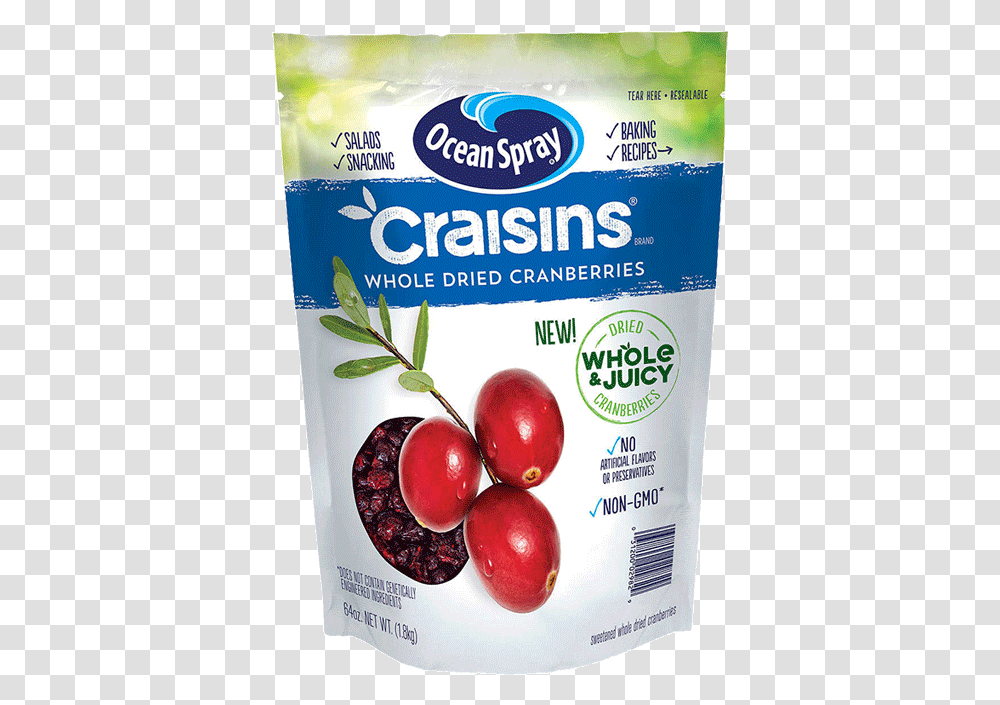 Ocean Spray Craisins Whole Dried Cranberries, Plant, Fruit, Food, Grapes Transparent Png