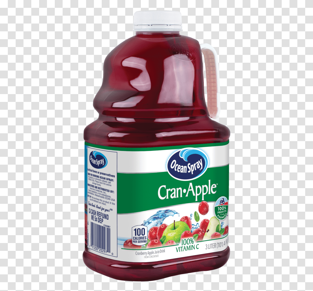 Ocean Spray Juice Cran Apple Plastic Bottle, Food, Plant, Fruit, Blueberry Transparent Png