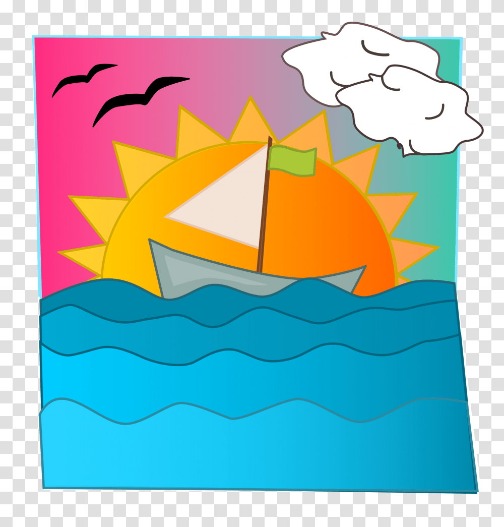 Ocean Sunset Clipart Beach Sunset Clipart, Pillow, Cushion, Poster Transparent Png
