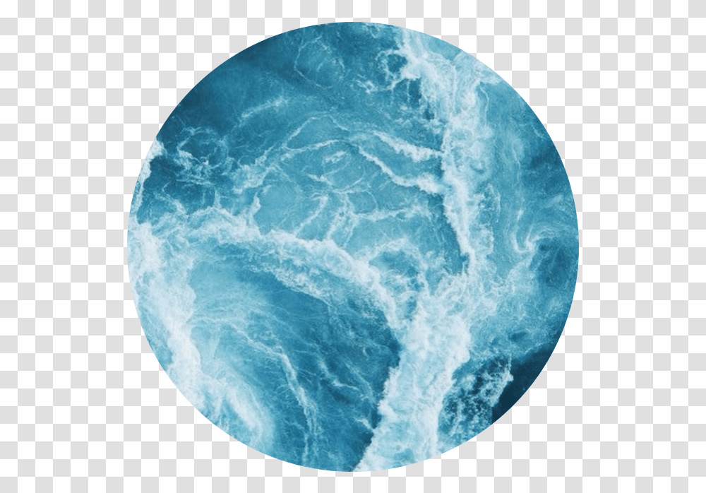 Ocean Waves Circle Sticker By The Legit Ponyboy Blue Aesthetic Background Ocean, Moon, Outer Space, Night, Astronomy Transparent Png