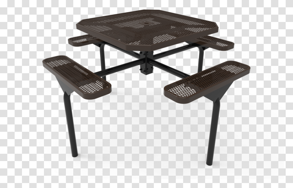 Octagon Nexus Pedestal Table With Diamond Pattern Perforated Metal, Furniture, Coffee Table, Dining Table Transparent Png