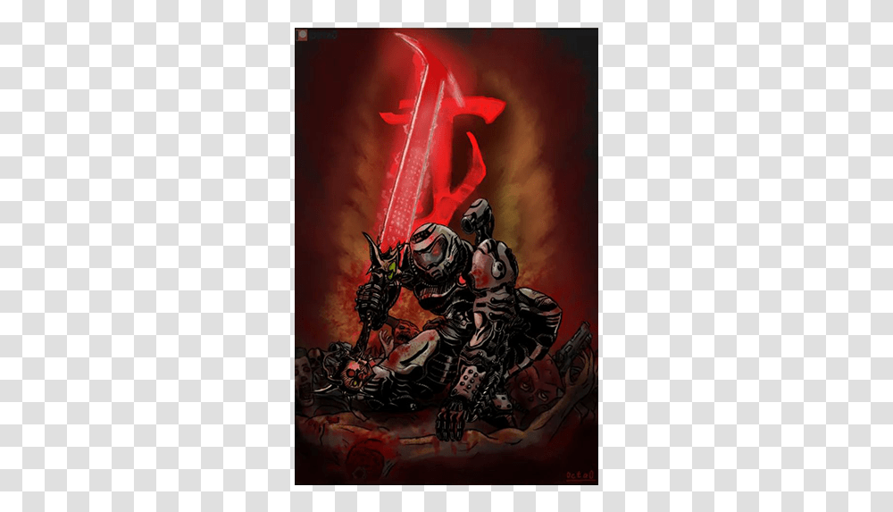 Octahedron In Body Doom Slayer Fan Art, Samurai, Knight, Weapon, Weaponry Transparent Png