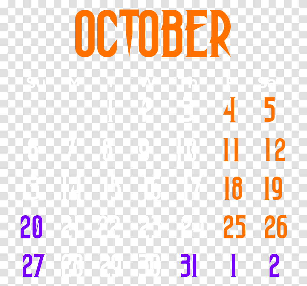 Octcalendar Colorfulness, Scoreboard Transparent Png