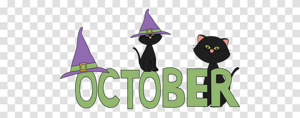 October Black Cats Clip Art, Apparel, Party Hat Transparent Png
