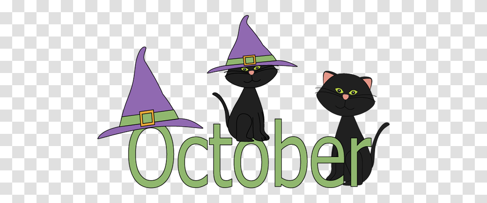 October Black Cats Clipart Downloadclipartorg Cat, Clothing, Apparel, Text, Hat Transparent Png