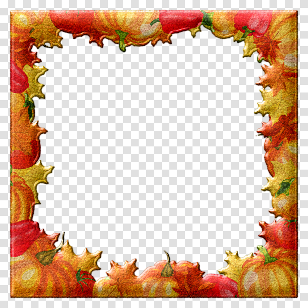 October Border Clipart Fall Leaves Powerpoint Background, Leaf, Plant, Mirror, Photography Transparent Png