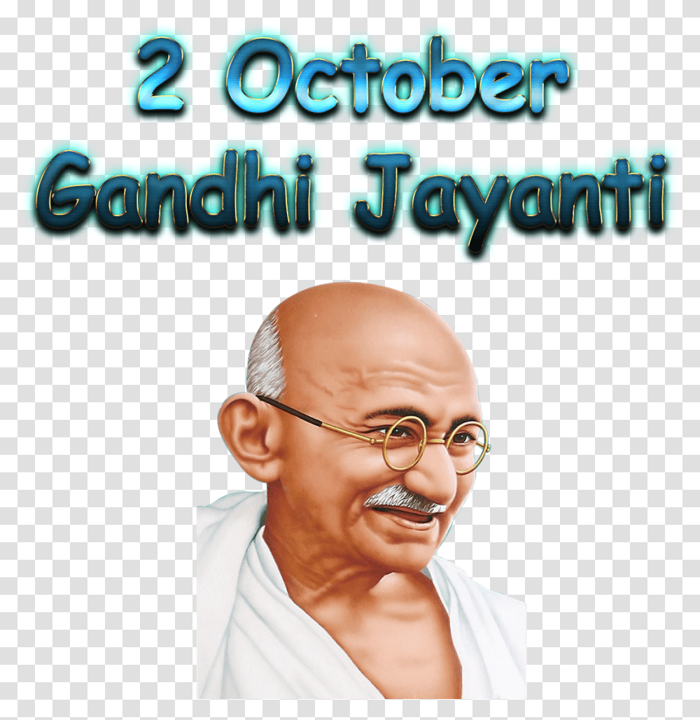 October Gandhi Jayanti Image Mahatma Gandhi Images Download, Person, Head, Face, Glasses Transparent Png