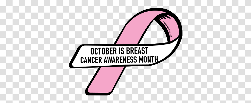 October Is Breast Cancer Custom Ribbon, Text, Label, Tape, Word Transparent Png