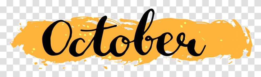 October, Label, Calligraphy, Handwriting Transparent Png