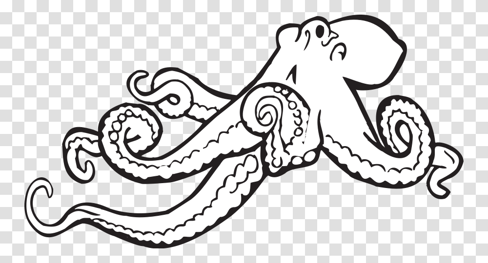Octopus Clip Art Black And White, Sea Life, Animal, Invertebrate, Antelope Transparent Png
