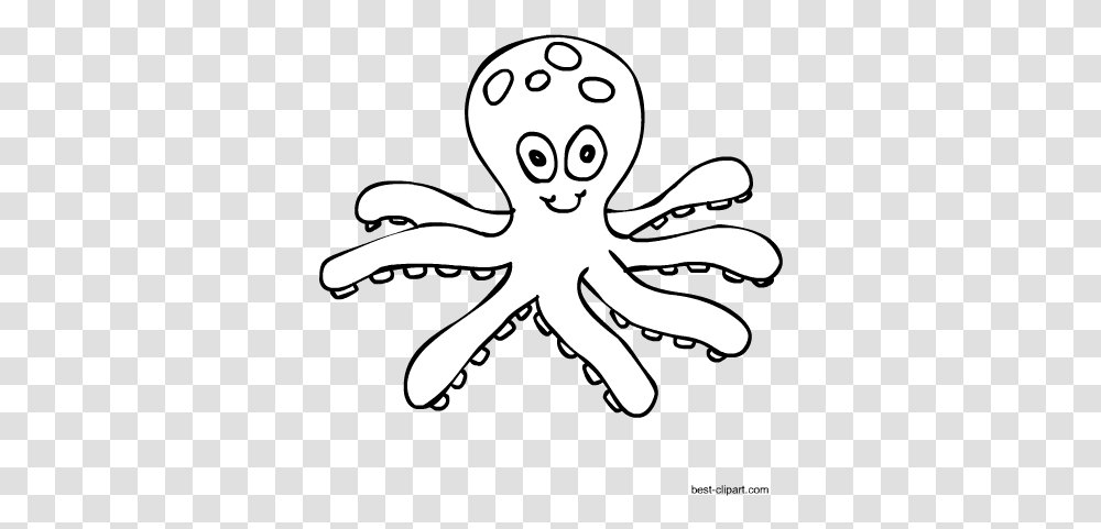 Octopus Clipart Black And White Octopus Clipart Black And White, Stencil, Drawing, Invertebrate, Sea Life Transparent Png