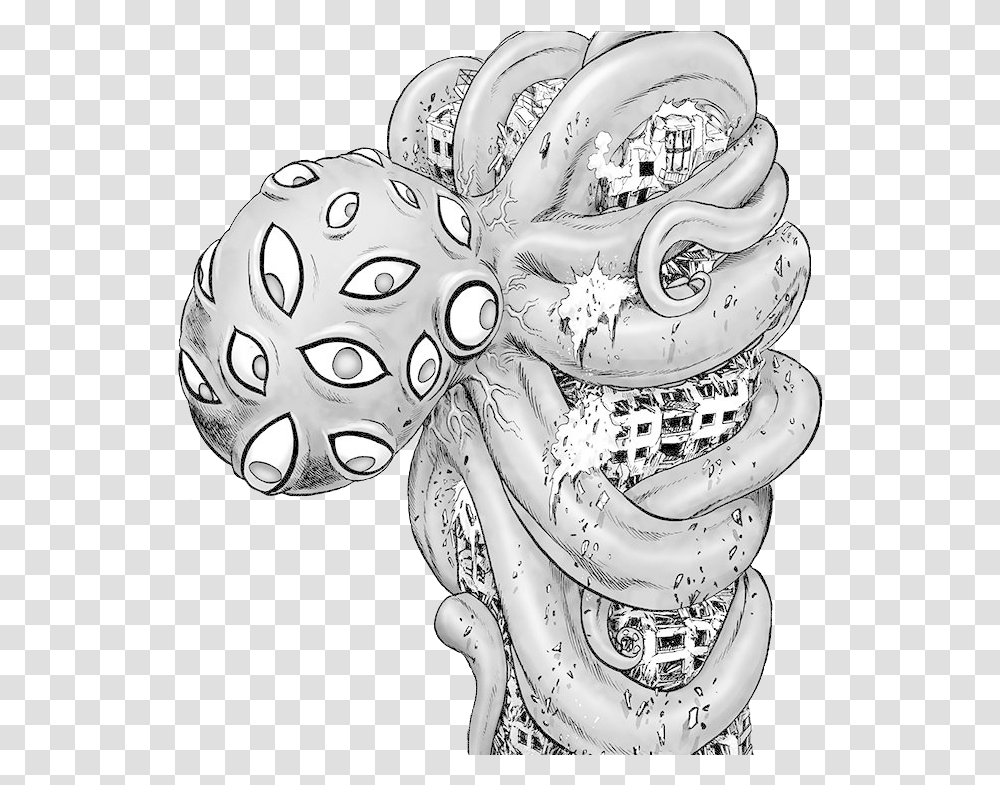 Octopus Clipart Black And White Tatsumaki Vs Eyes Octopus, Doodle, Drawing, Statue, Sculpture Transparent Png