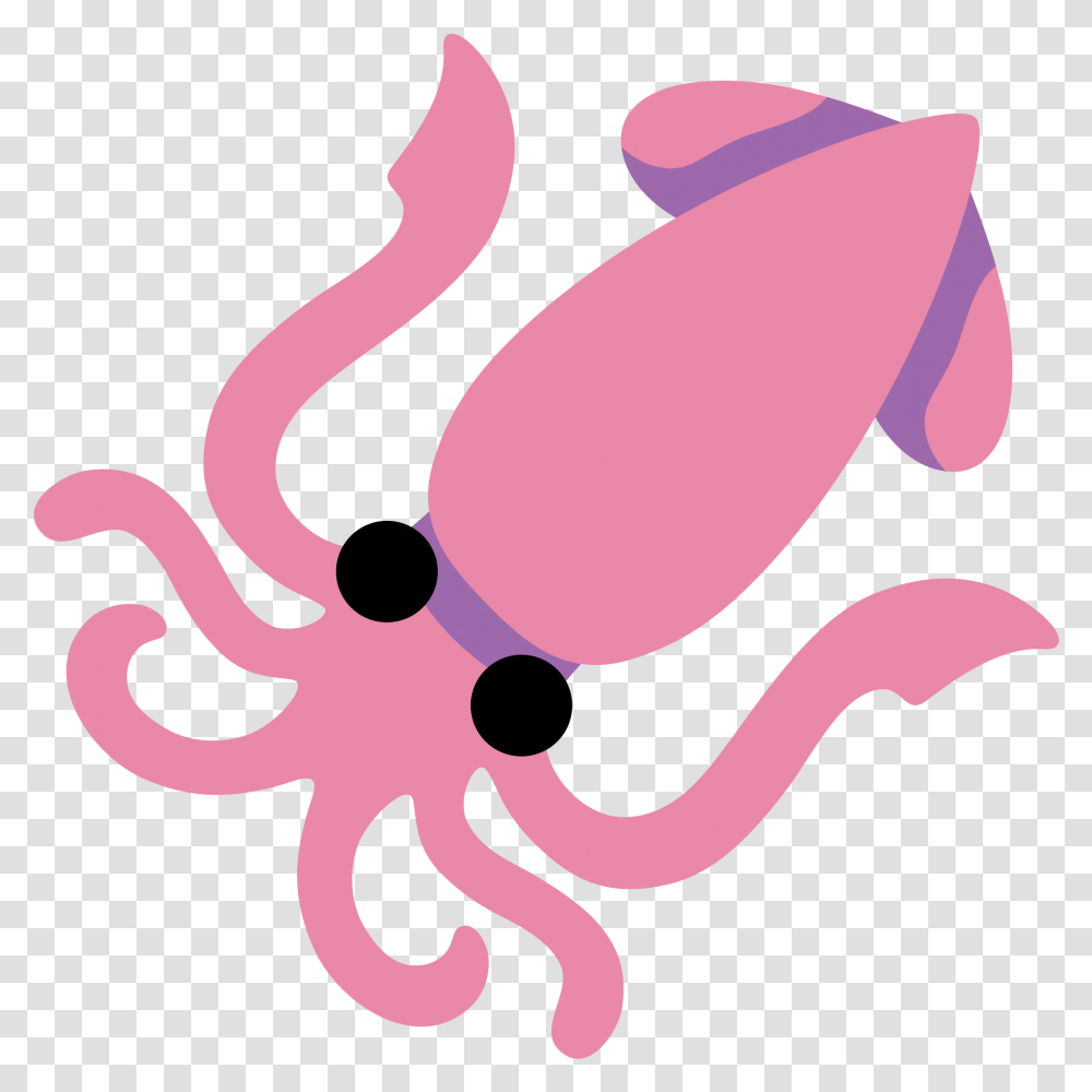 Octopus Clipart Emoji Android Squid Emoji, Animal, Sea Life, Invertebrate, Seafood Transparent Png