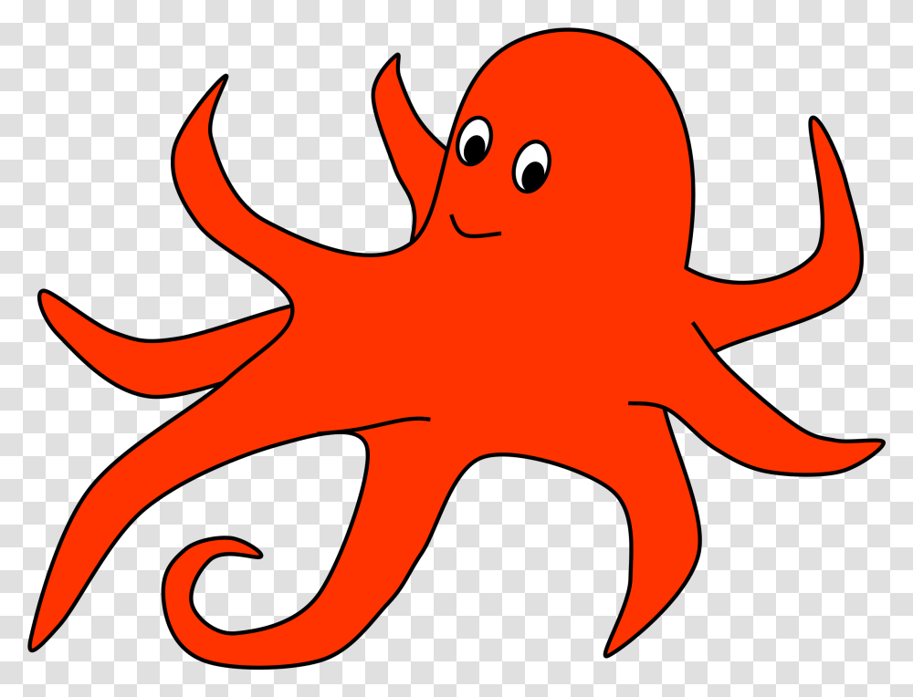 Octopus Clipart Frame Orange Octopus Orange Octopus Clipart, Sea Life, Animal, Invertebrate Transparent Png