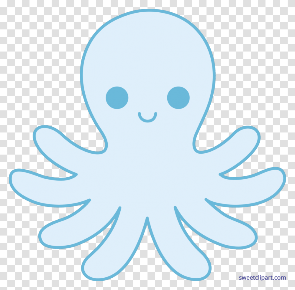 Octopus Cute Blue Clip Art Clipart Volleyball, Snowflake Transparent Png