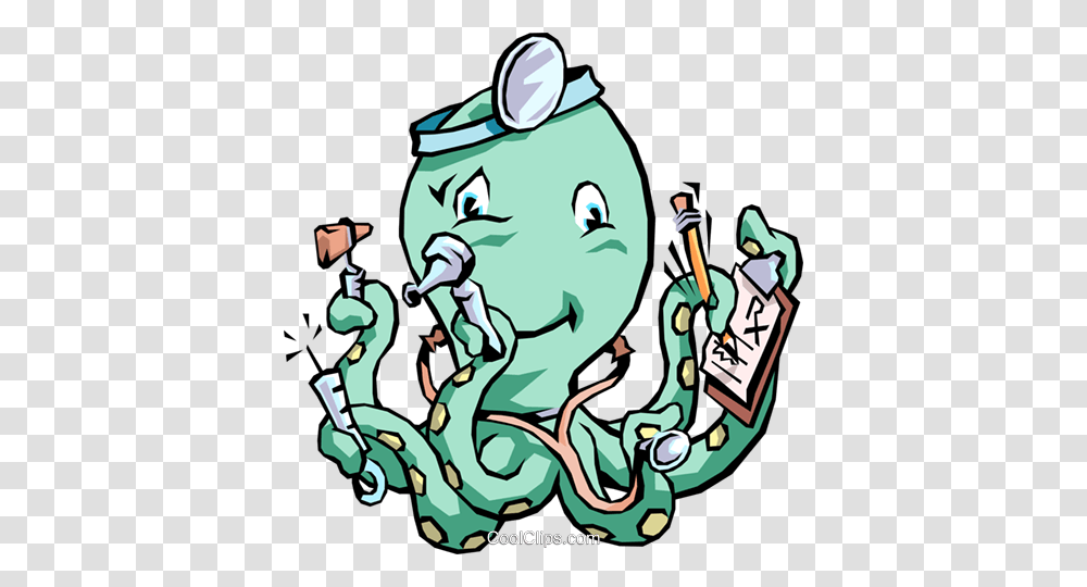 Octopus Doctor Royalty Free Vector Clip Art Illustration, Outdoors, Leisure Activities, Dynamite, Drawing Transparent Png