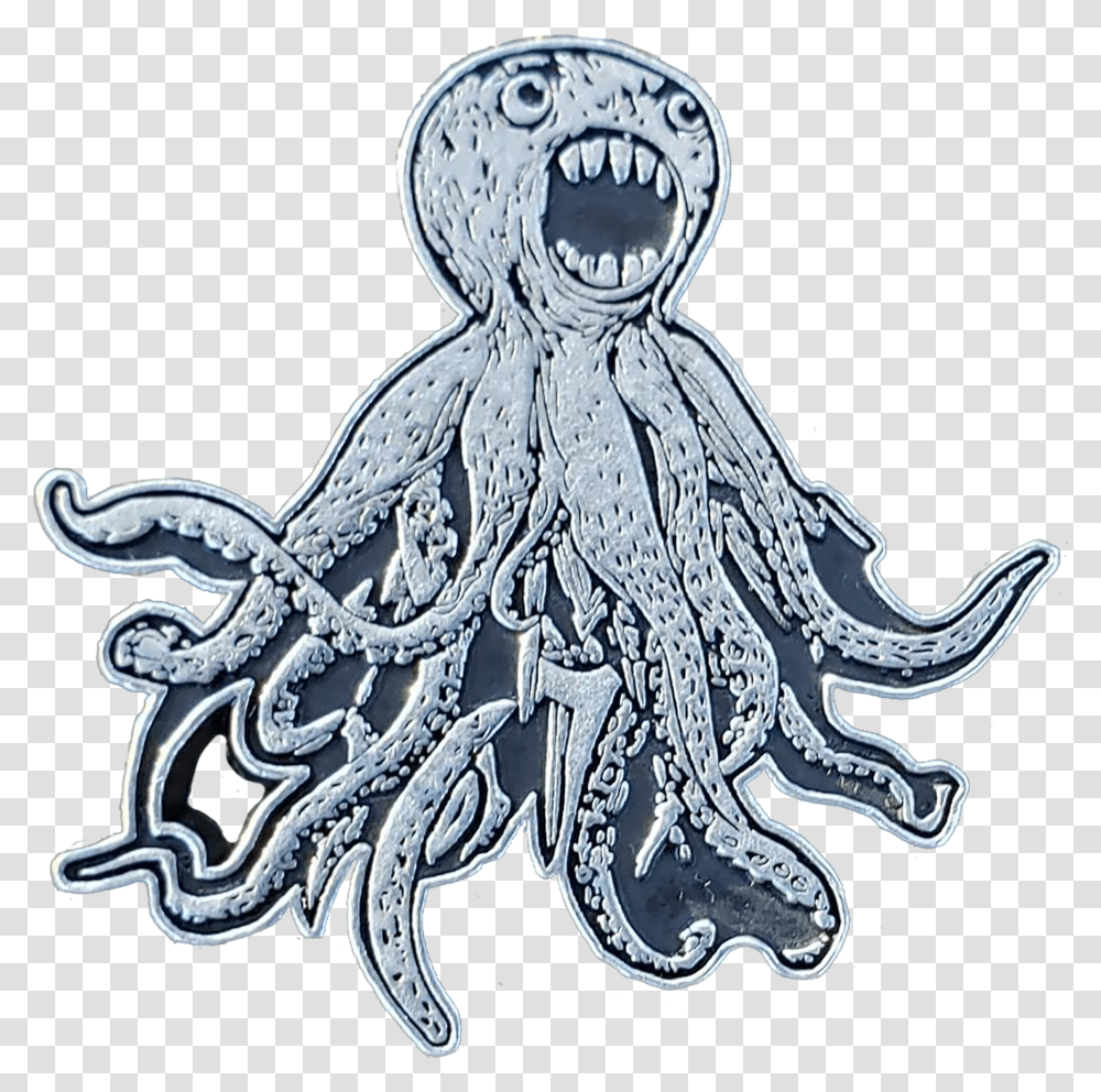 Octopus Logo Enamel Pin Illustration, Animal, Invertebrate, Sea Life, Insect Transparent Png