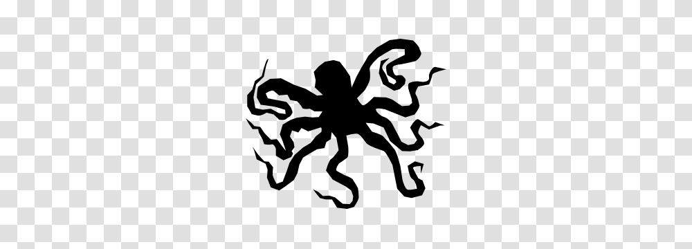Octopus With Long Tentacles Sticker, Stencil, Silhouette, Person, Human Transparent Png
