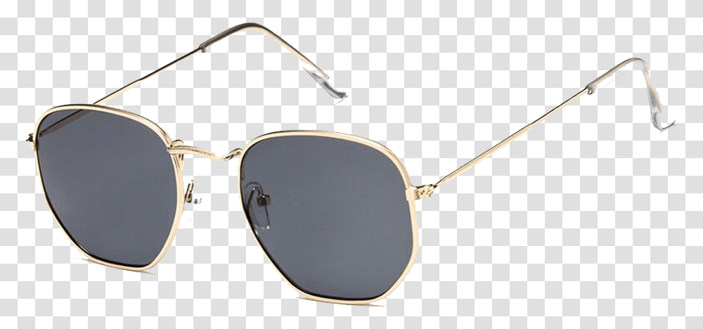 Oculos De Sol Vintage Square Edge Sunglasses Black Min Gold And Black Round Sunglasses, Accessories, Accessory, Goggles Transparent Png