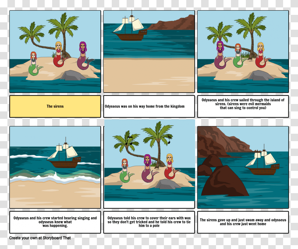 Odyssey The Sirens Storyboards, Boat, Vehicle, Transportation, Comics Transparent Png