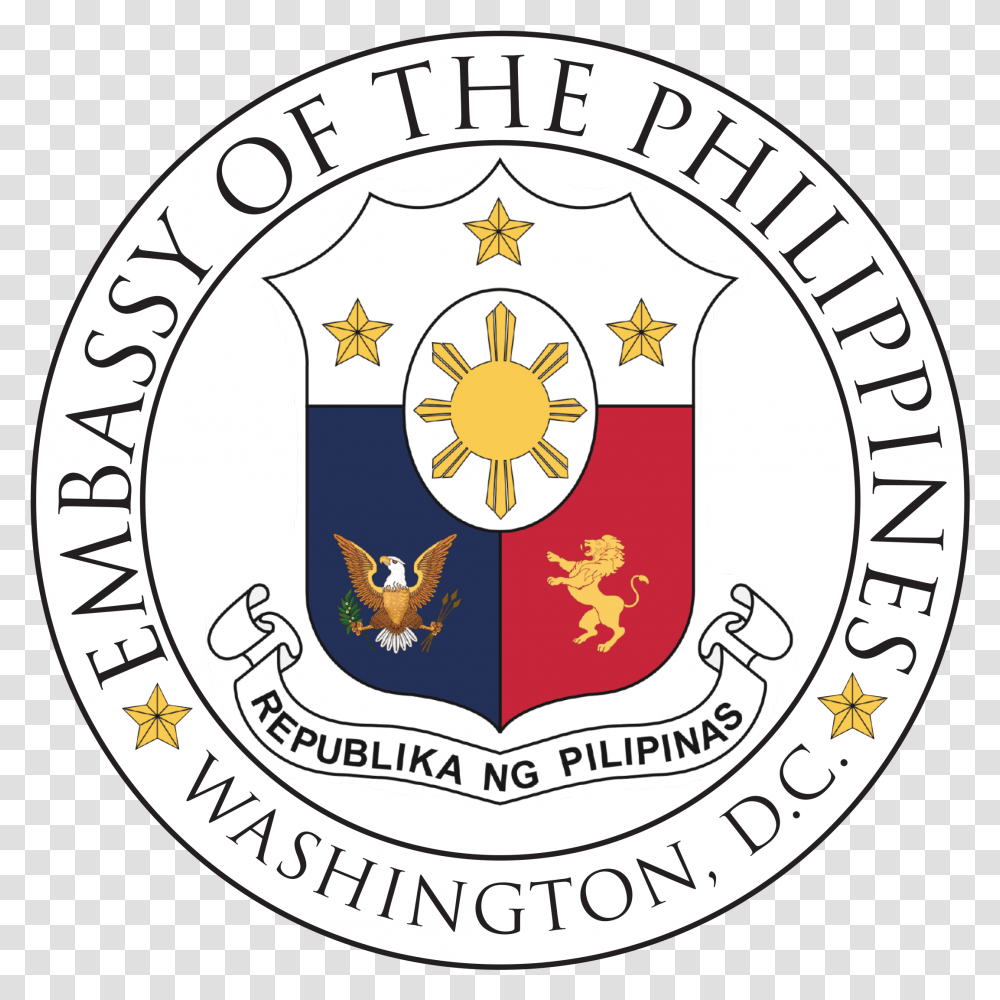 Of Filipino Nationals In The United States Philippine Embassy Washington Dc Logo, Trademark, Badge, Rug Transparent Png