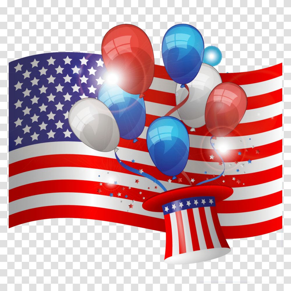 Of July Hd, Balloon, Flag, American Flag Transparent Png