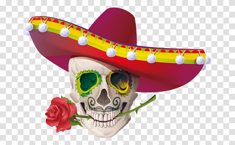 Of Mayo De Cinco Shape The Skulls Clipart Cinco De Mayo, Apparel, Sombrero, Hat Transparent Png