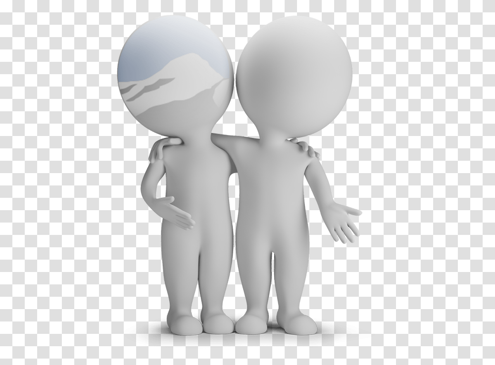 Of Two People Hugging 3d Small People Friend, Head, Alien, Person, Human Transparent Png