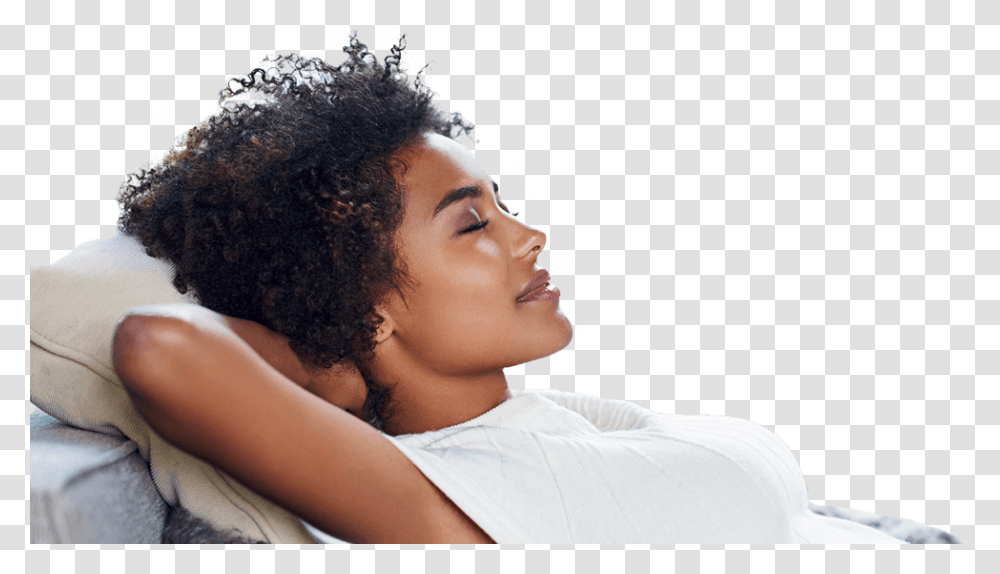 Of Woman Relaxing Woman Relaxing, Hair, Person, Human, Face Transparent Png