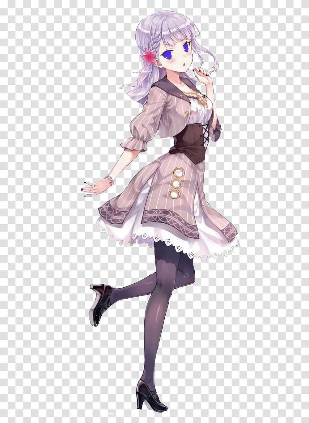 Of Woman With Brown Hair Andblue Eyes Anime Girl Light Purple Hair, Costume, Person, Female Transparent Png