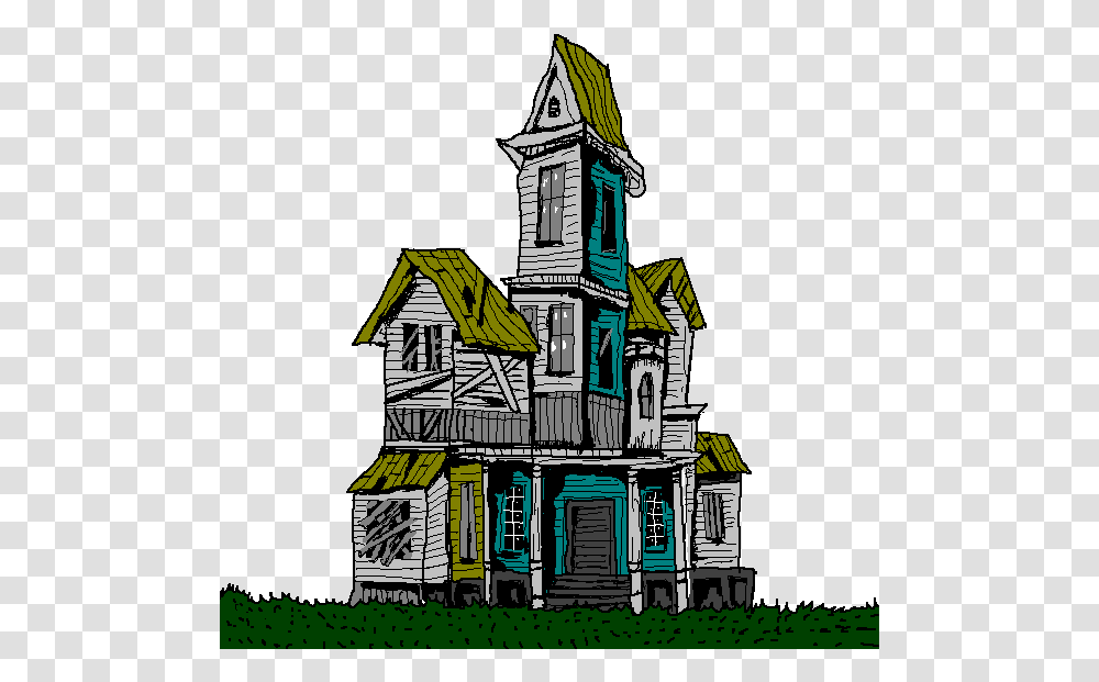 Of Worshipmanor Houseresidential Old Haunted House Clipart, Building, Tower, Architecture, Spire Transparent Png