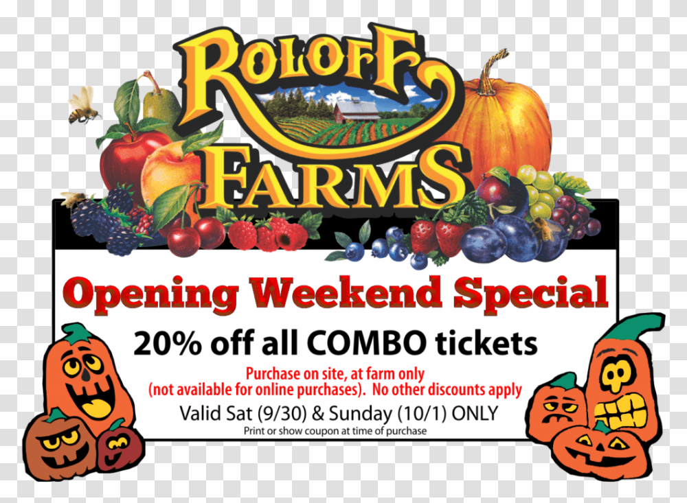 Off Combo On Opening Weekend Coupon Roloff Farms, Poster, Advertisement, Flyer, Paper Transparent Png