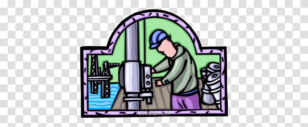 Off Shore Oil Drilling Royalty Free Vector Clip Art Illustration, Building, Factory, Washing, Car Wash Transparent Png